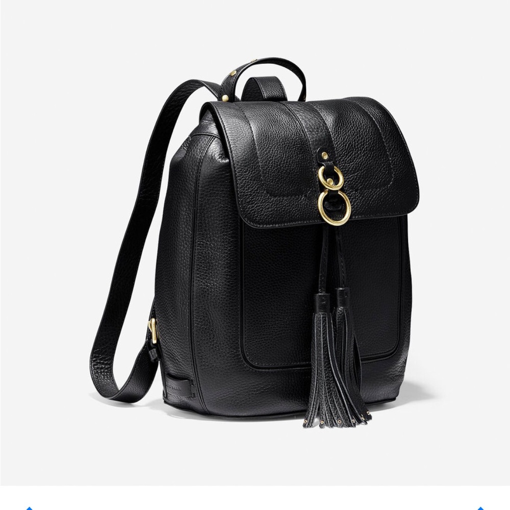 Cole Haan Cassidy Pebble Leather Black Backpack